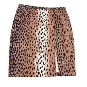 Michael Kors Leopard Animal Print Front Slit Pencil Skirt Size 6